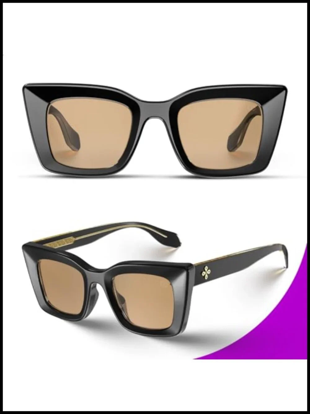 Oversized Cat Eye Sunglasses UV400 Protection Trendy Vintage Frame